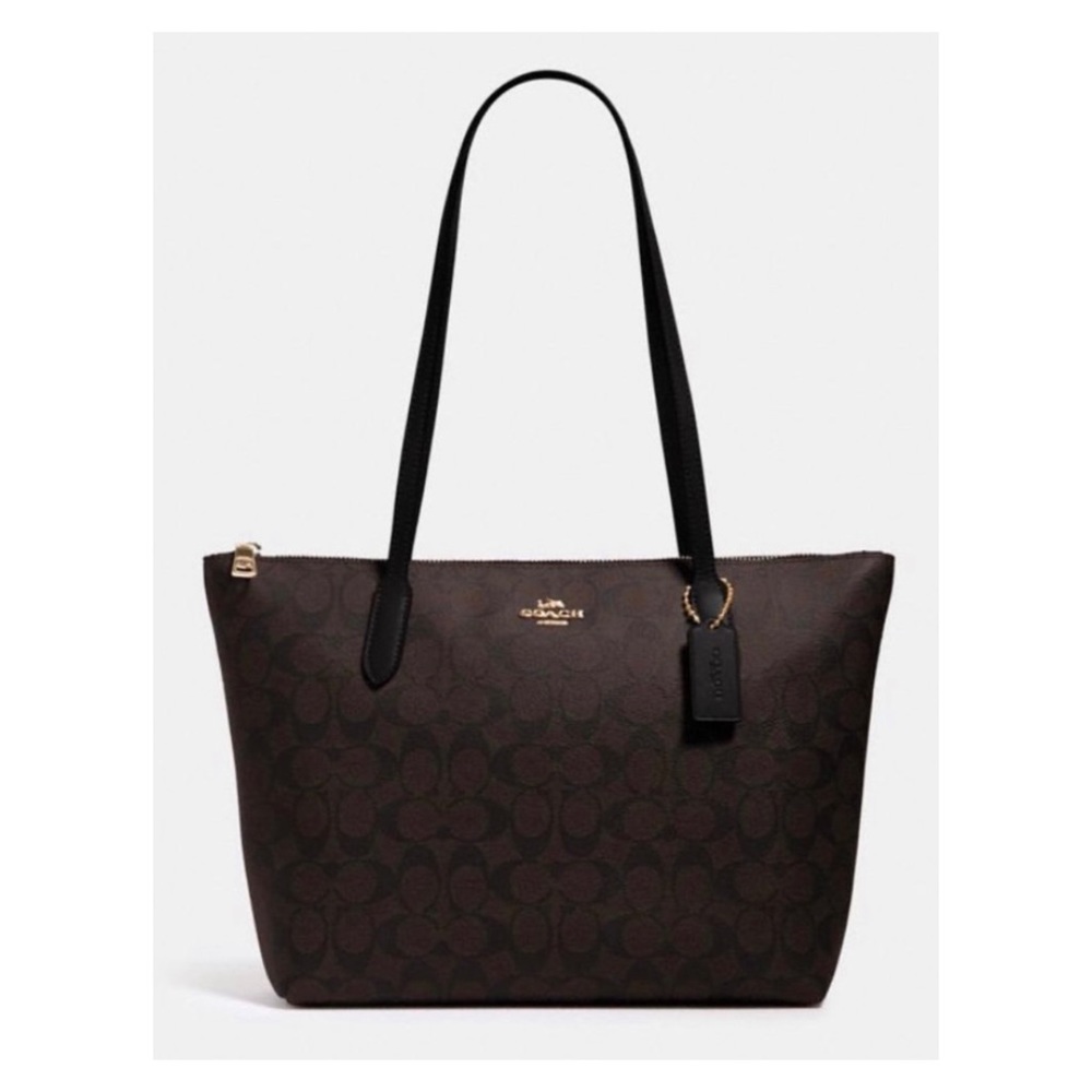 NWT Coach Signacture Zip  Canvas Tote Bag